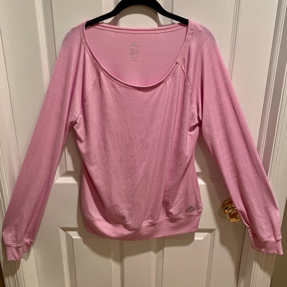 adidas long sleeve top womens pink